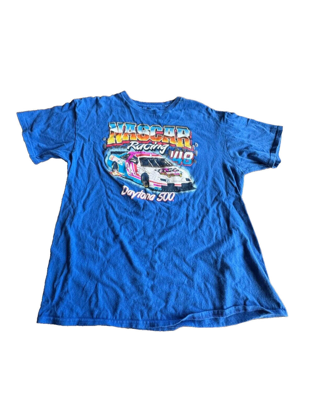 NASCAR Daytona 500 T-Shirt Men’s Large Blue Racing Tee